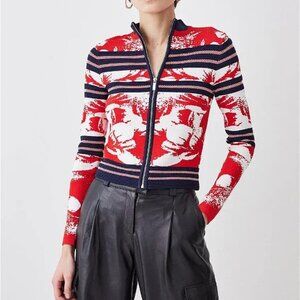 KAREN MILLEN Mirror Floral Jacquard Jumper XS